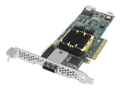 RAID 5445 SATA/SAS PCI-E 4INT-4EXT KIT Adaptec RAID 5445 - Contrôleur de stockage (RAID) - 8 Canal - SATA-300 / SAS faible encombrement - 300 Mo/s - RAID 0, 1, 5, 6, 10, 50, JBOD, 1E, 5EE, 60 - PCI Express x8