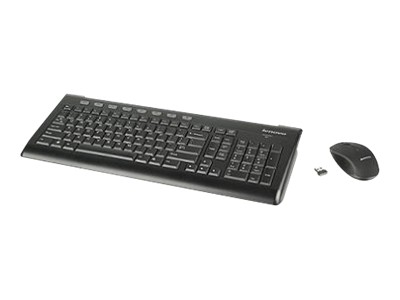Lenovo Ultraslim plus Wireless Keyboard Lenovo Ultraslim Wireless Keyboard and Mouse - Keyboard and mouse set - 2.4 GHz - États-Unis / Europe - Noir élégant, argent subtil - pour B570; ThinkCentre Edge 71; ThinkCentre M71; ThinkPad Edge E125; E32X; E52X; ThinkPad X130