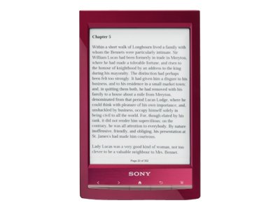 E-Reader Reader Touch 2GB 6IN Sony PRS-T1 - eBook-lezer - 2 GB - 6" monochroom E Ink ( 800 x 600 ) - aanraakscherm - USB host - microSD sleuf - Wi-Fi - rood