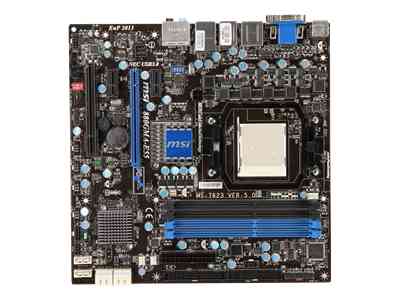 880GMA-E55 mATX 880G MSI 880GMA-E55 - Carte-mère - micro ATX - Socket AM3 - AMD 880G - USB 3.0, FireWire - Gigabit Ethernet - carte graphique embarquée - audio HD (8 canaux)