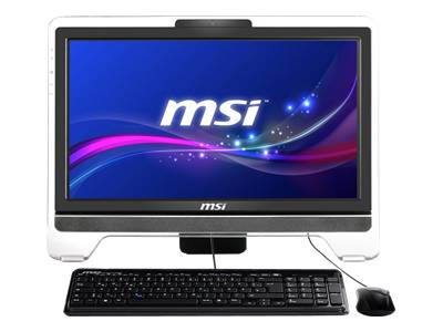 MSI Wind Top AE2050-084BE - Tout en un - 1 x E-450 1.65 GHz - RAM 4 Go - Disque dur 1 x 500 Go - DVD±RW / DVD-RAM - Radeon HD 6320 - Gigabit Ethernet - LAN sans fil : 802.11b/g/n - Windows 7 Familiale Premium 64 bits - Moniteur : 20" large TFT Multi-point
