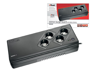 PW-5060S 600VA UPS W/ 4PORT SURGE GUARD Trust PW-5060S - Onduleur - CA 230 V - 250 Watt - 600 VA 5 Ah - 4 connecteur(s) de sortie