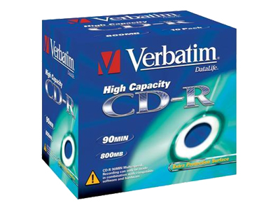 CD-R/800MB 40x HiCap Datalife JC 10pk Verbatim DataLife - 10 x CD-R - 800 MB ( 90min ) - jewel case - opslagmedia