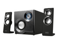 Sweex 2.1 Speaker System Purephonic 60 Watt Silver - Canal 2.1 système multimédia de haut-parleurs pour ordinateur - 9 Watt (Totale) - noir, argenté(e)