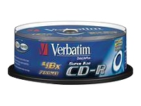 CD-R/700MB 80Min 52x SupAZO Spdl 25pk Verbatim - 25 x CD-R ( 80 min. ) 48x - opslagmedia