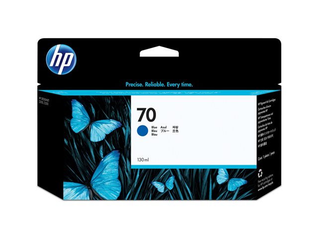 HP 70 - 130 ml - blue - original - DesignJet - ink cartridge - for DesignJet HD Pro MFP, T120, Z2100, Z3100, Z3100ps, Z3200, Z3200ps, Z5200, Z5400