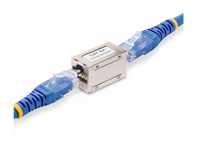 StarTech.com Shielded RJ45 Coupler, Inline Cat6a Coupler, F/F - Network coupler - RJ-45 (F) to RJ-45 (F) - shielded - CAT 6a - passive - silver
