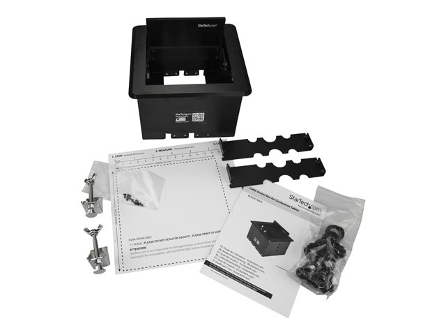 StarTech.com Conference Table Cable Management Box - Table Top - Conference Room AV - Conference Table Connectivity Box (BOX4CABLE) - Cable management box - black