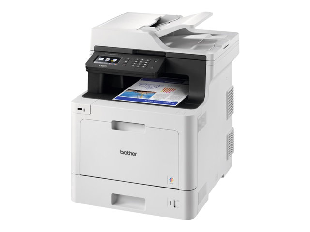 Brother DCP-L8410CDW - Multifunction printer - colour - laser - 215.9 x 355.6 mm (original) - A4/Legal (media) - up to 31 ppm (printing) - 300 sheets - USB 2.0, Gigabit LAN, Wi-Fi(n), USB host