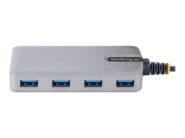StarTech.com 4-Port USB Hub, USB 3.0 5Gbps, Bus Powered, USB-A to 4x USB-A Hub with Optional Auxiliary Power Input, Portable Desktop/Laptop USB Hub with 1ft (30cm) Attached Cable - USB Expansion Hub (5G4AB-USB-A-HUB) - Hub - 4 x USB 3.2 Gen 1 + 1 x m