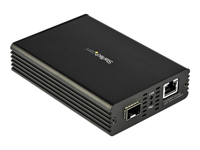 StarTech.com 10GbE Fiber Ethernet Media Converter for 10Gbps Network 10GBASE-T SFP to RJ45 Multigigabit Singlemode/Multimode Fiber Optic to Copper Network Ethernet to Fiber Bridge, SMF/MMF - SFP to RJ-45 Converter (MCM10GSFP) - Fibre media converter - 10GbE - 10GBase-T, 10GBase-LR, 10GBase-SR - RJ-45 / SFP+