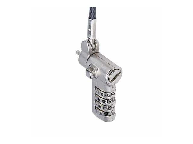 StarTech.com Serialized Laptop Lock, Works w/Noble Wedge/Nano/K-Slot - Security cable lock - universal - black & silver - 2 m