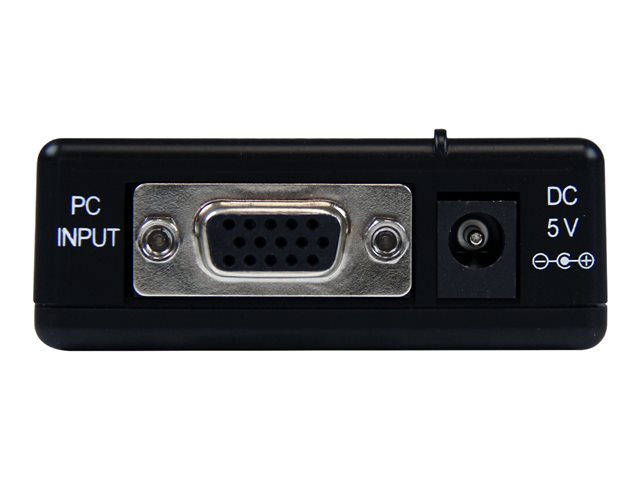 StarTech.com High Resolution VGA to Composite (RCA) or S-Video Converter - PC to TV Video Adapter - 1600x1200 RGB to TV (VGA2VID) - Video converter - VGA - composite video, S-video - black