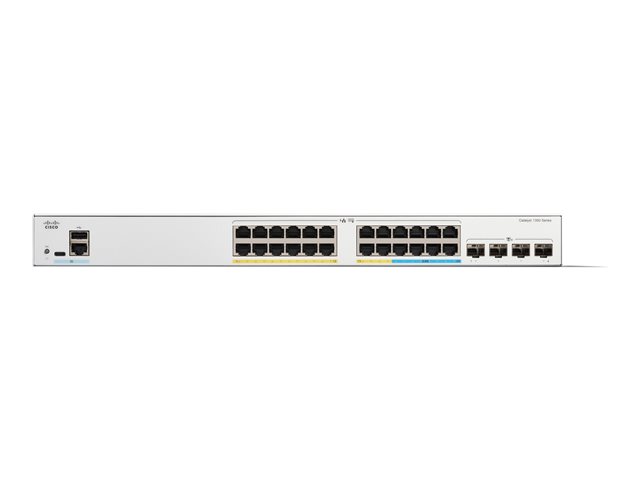 Cisco Catalyst 1300-24MGP-4X - Switch - L3 - Managed - 16 x 10/100/1000 (PoE+) + 8 x 2.5G (PoE+) + 4 x 10 Gigabit SFP+ - rack-mountable - PoE+ (195 W) - remanufactured - for P/N: CON-SNC-C130GP4X, CON-SNT-C130GP4X
