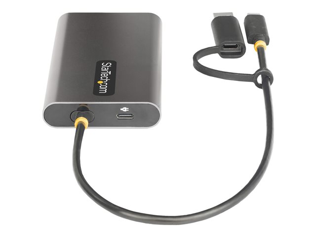 StarTech.com USB-C to Dual-HDMI Adapter, USB-C or A to 2x HDMI, 4K 60Hz, 100W PD Pass-Through, 1ft (30cm) Built-in Cable, External Video Graphics Adapter - USB to HDMI Multi-Monitor Converter for Laptop (109B-USBC-HDMI) - Adapter - TAA Compliant - US