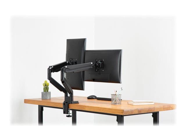 DUAL GAS SPRING MONITOR CLAMP MOUNT 15-32 2X 9 KG (MAX.) BLACK