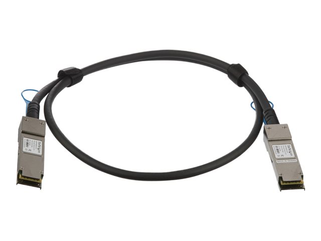 StarTech.com Cisco QSFP-H40G-CU1M Compatible 1m 40G QSFP+ to QSFP+ DAC Twinax, 40GbE QSFP+ Copper DAC 40 Gbps/40GE Low Power Passive QSFP+ Transceiver Module DAC, Cisco Firepower C9200 - Lifetime Warranty (QSFPH40GCU1M) - 40GBase direct attach cable - QSFP+ latched to QSFP+ latched - 1 m - twinaxial - SFF-8436 - passive - black