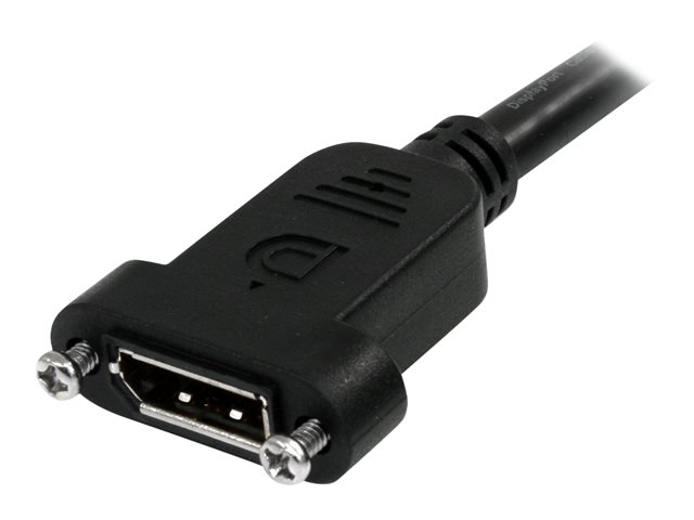 StarTech.com 3 ft / 91 cm 20 pin DP DisplayPort Extension Panel Mount Cable - DisplayPort to DisplayPort - Male to Female (DPPNLFM3PW) - DisplayPort cable - DisplayPort (M) to DisplayPort (F) - 91 cm - latched, molded - black