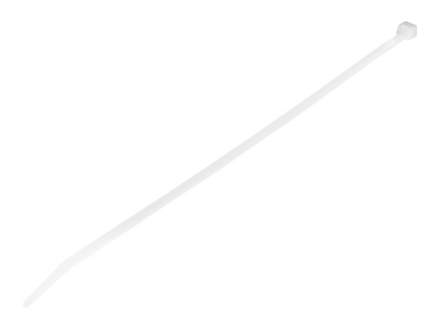 StarTech.com 10\"(25cm) Cable Ties, 1/8\"(4mm) wide, 2-5/8\"(68mm) Bundle Diameter, 50lb(22kg) Tensile Strength, Nylon Self Locking Zip Ties w/ Curved Tip, 94V-2/UL Listed, 100 Pack, White - Nylon 66 Plastic - TAA (CBMZT10N) - Cable tie - 25.4 cm - white - TAA Compliant (pack of 100)