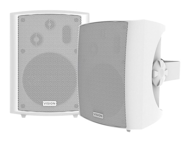 VISION Professional AV-1900 2 x 50w (RMS) Digital Amplifier and SP-1800 5.25\" Pair Wall Speaker kit - LIFETIME WARRANTY - white