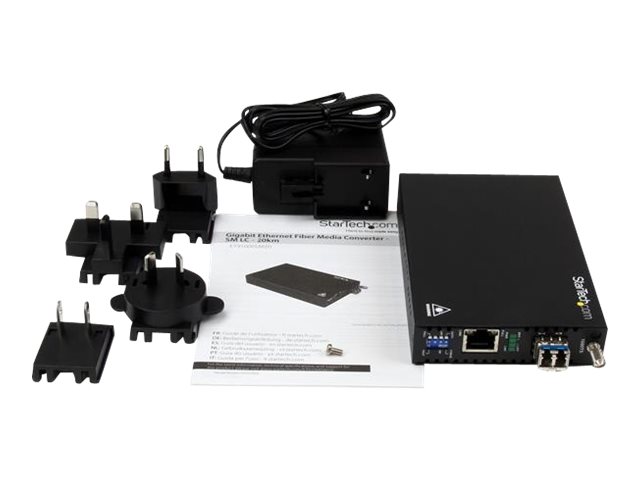 StarTech.com Singlemode (SM) LC Fiber Media Converter for 1Gbe Network - 20km - Gigabit Ethernet - 1310nm - with SFP Transceiver (ET91000SM20) - Fibre media converter - 1GbE - 1000Base-LX, 1000Base-T - RJ-45 / LC single-mode - up to 20 km - 1310 nm - for P/N: SVA12M2NEUA, SVA12M5NA