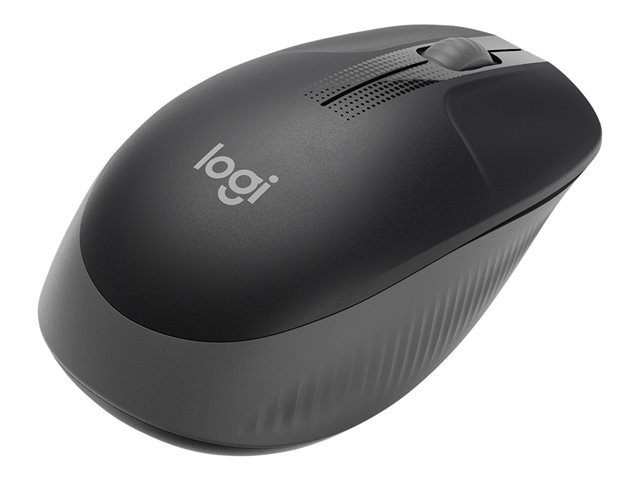 Logitech M190 - Mouse - optical - 3 buttons - wireless - USB wireless receiver - mid grey