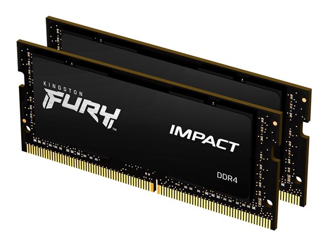 Kingston FURY Impact - DDR4 - kit - 64 GB: 2 x 32 GB - SO-DIMM 260-pin - 3200 MHz / PC4-25600 - CL20 - 1.2 V - unbuffered - non-ECC - black