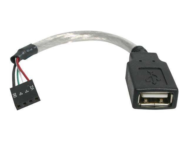 StarTech.com 6in USB 2.0 A to USB 4 Pin to Motherboard Header Adapter F/F - USB cable - USB (F) to 4 pin USB 2.0 header (F) - USBMBADAPT - USB cable - USB (F) to 4 pin USB 2.0 header (F) - 15 cm - for P/N: 35FCREAD, 35FCREADBK, 35FCREADREM