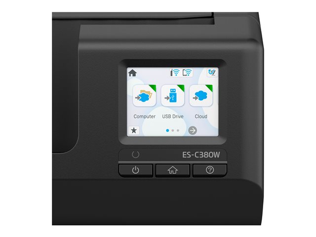 Epson ES-C380W - Sheetfed scanner - Duplex - A4/Legal - 600 dpi x 600 dpi - ADF (20 pages) - up to 3500 scans per day - USB 2.0, Wi-Fi(n)
