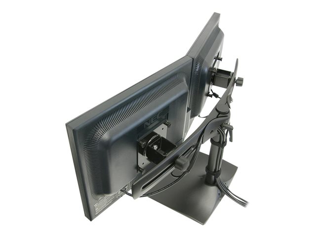Ergotron DS100 - Stand - horizontal - for 2 LCD displays - aluminium, steel - black - screen size: up to 24\" - desktop