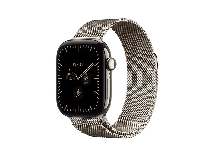 Apple Watch Series 12 GPS + Cellular 42mm Natural Titanium Case with Natural Milanese Loop