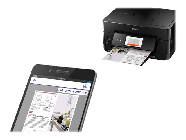 Epson Expression Premium XP-7100 Small-in-One - Multifunction printer - colour - ink-jet - Legal (216 x 356 mm) (original) - A4/Legal (media) - up to 11 ppm (copying) - up to 15.8 ppm (printing) - 120 sheets - USB 2.0, Gigabit LAN, Wi-Fi(n) - black