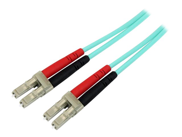 StarTech.com Aqua OM4 Duplex Multimode Fiber - 16 ft / 5m - 100 Gb - 50/125 - OM4 Fiber - LC to LC Fiber Patch Cable (450FBLCLC5) - Network cable - LC multi-mode (M) to LC multi-mode (M) - 5 m - fibre optic - duplex - 50 / 125 micron - OM4 - aqua