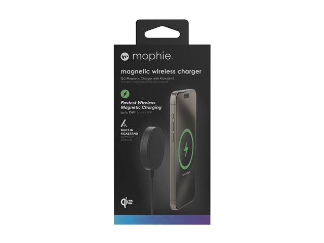 mophie Qi2 Magnetic Charger Kickstand Bl