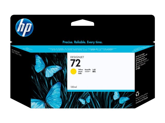 HP 72 - 130 ml - yellow - original - DesignJet - ink cartridge - for DesignJet T1100, T1100ps, T1200, T1200ps, T1300, T610, T620, T770, T790