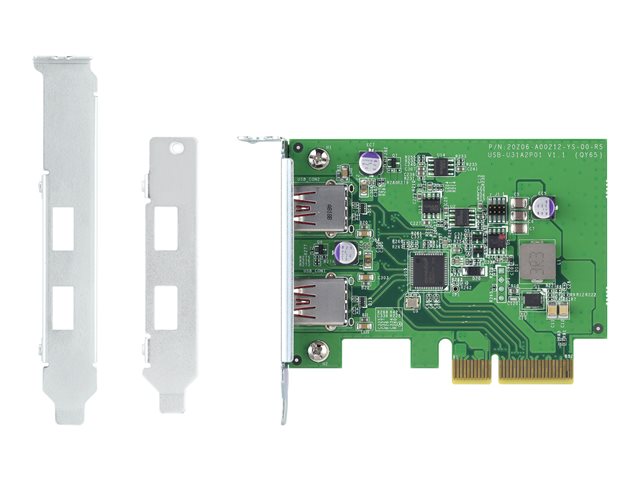 QNAP QXP-10G2U3A - USB adapter - PCIe 2.0 x2 low profile - USB 3.2 Gen 2 x 2 - for QNAP QGD-1600, TS-1232, 1277, 253, 453, 473, 853, 877, 977, TVS-2472, 473, 673, 872, 873