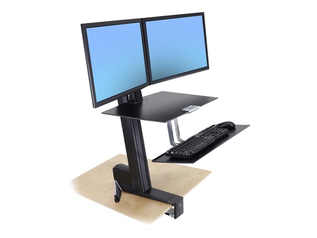 Ergotron WorkFit-S Dual Workstation - Standing desk converter - rectangular - aluminium, high-grade plastic - black