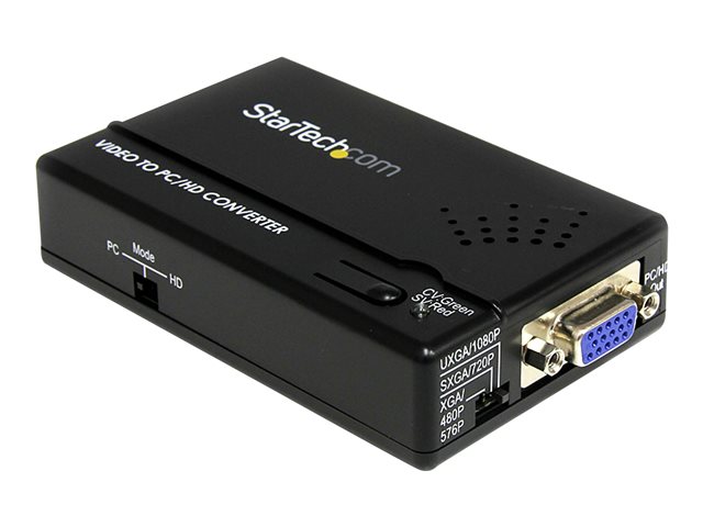 StarTech.com Composite and S-Video to VGA Video Scan Converter - composite to VGA - scan Converter - s-Video to VGA (VID2VGATV2) - Video converter - composite video, S-video - component video, VGA - black - for P/N: SVA5M3NEUA