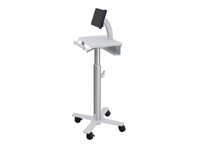Ergotron StyleView Tablet Cart, SV10 - Cart - for tablet / keyboard - medical - metal - white, aluminium - screen size: up to 12\" - TAA Compliant
