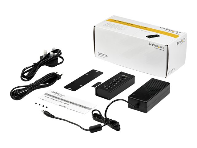 StarTech.com 7 Port USB Charging Station with 5x 1A Ports and 2x 2A Ports - Charging strip + AC power adapter - 5 A - 7 output connectors (USB) - black