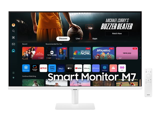 Samsung S32DM703UU - M70D Series - LED monitor - Smart - 32\" - 3840 x 2160 4K @ 60 Hz - VA - 300 cd/m² - 3000:1 - HDR10 - 4 ms - 2xHDMI, USB-C - speakers - white