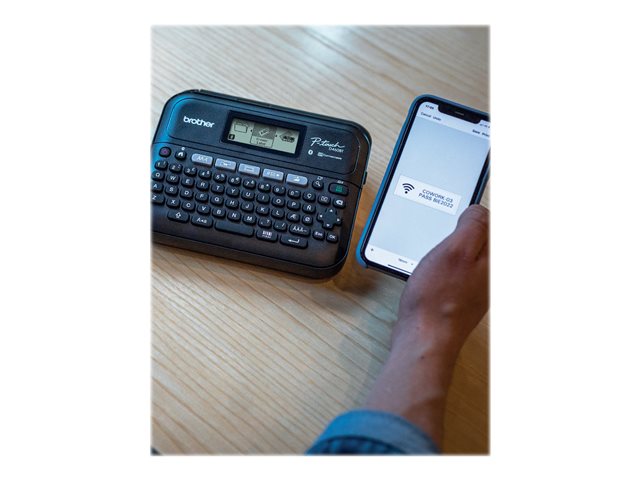Brother P-Touch PT-D460BTVP - Labelmaker - B/W - thermal transfer - 18 mm width - 180 dpi - up to 30 mm/sec - USB, Bluetooth 5.0 - cutter - 5 line printing, mirror print, vertical print, multi-copy printing - black