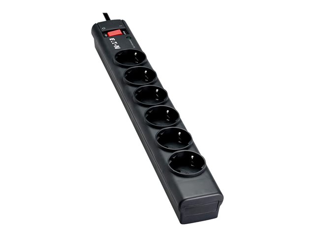 Eaton Protection Strip PS6D - Surge protector - AC 220-250 V - 2500 Watt - output connectors: 6 - black
