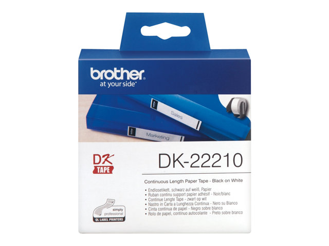Brother DK-22210 - Black on white - Roll (2.9 cm x 30.5 m) labels - for Brother QL-1050, 1060, 1110, 500, 550, 560, 570, 580, 600, 650, 700, 710, 720, 820