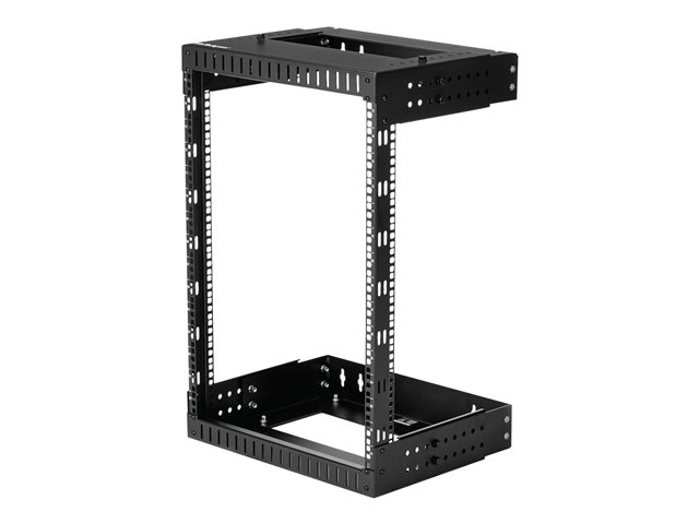 StarTech.com 15U 19\" Wall Mount Network Rack, Adjustable Depth 12-20\" 2 Post Open Frame Server Room Rack for AV/Data/ IT Communication/Computer Equipment/Switch with Cage Nuts & Screws - 15U Adjustable Rack - Rack - wall mountable - black - 15U - 19\"