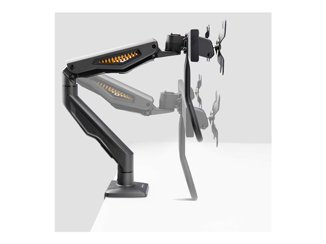 StarTech.com Desk Mount Dual Monitor Arm w/ Crossbar, Up To 27\" Displays - Mounting kit - articulating, mechanical spring - for 2 LCD displays - steel, plastic - black - screen size: 17\"-27\" - desk-mountable - TAA Compliant
