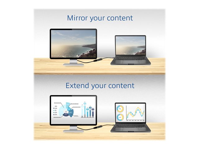 ACT - Videoadapter - 24 pin USB-C male naar HDMI female - 15 cm - beschermd - zwart - ondersteunt 4K30Hz (4096 x 2160), 1920 x 1080 bij 60 Hz-ondersteuning