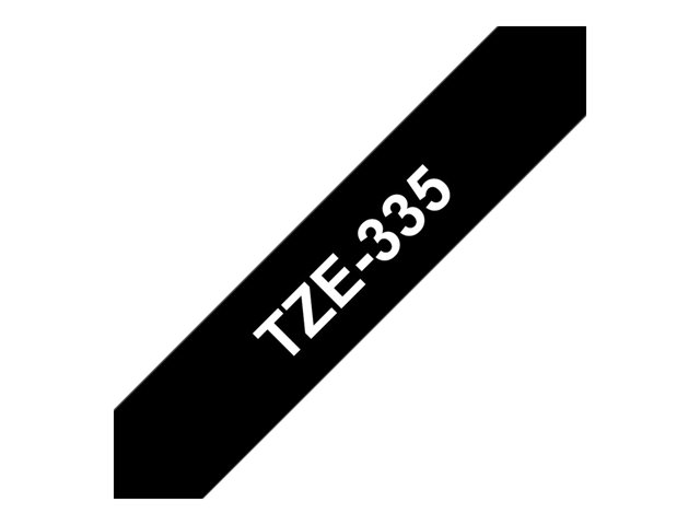 Brother TZe-335 - Standard adhesive - white on black - Roll (1.2 cm x 8 m) 1 cassette(s) laminated tape - for P-Touch PT-D460, D610, E310, P-Touch Cube PT-P910, P-Touch Cube Pro PT-P910