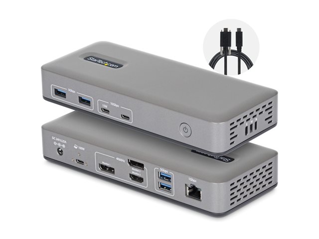 USB-C Dock 2x DP 1x HDMI 4K60 100W