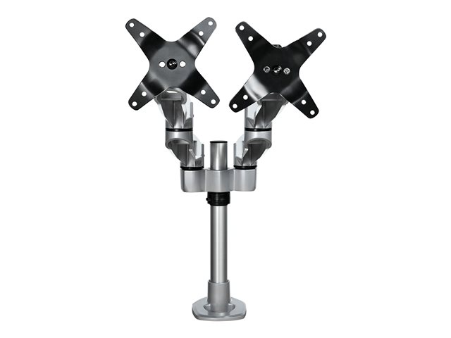 StarTech.com Desk Mount Dual Monitor Arm, Premium Articulating Monitor Arm, up to 27\" VESA Mount Displays, Height Adjustable Monitor Mount, Rotating/Swivel/Tilt, Desk Clamp/Grommet, Silver - Easy & Quick Assembly (ARMDUALPS) - Mounting kit - adjustable arm - for 2 LCD displays - aluminium - silver - screen size: 13\"-27\" - desk-mountable - TAA Compliant